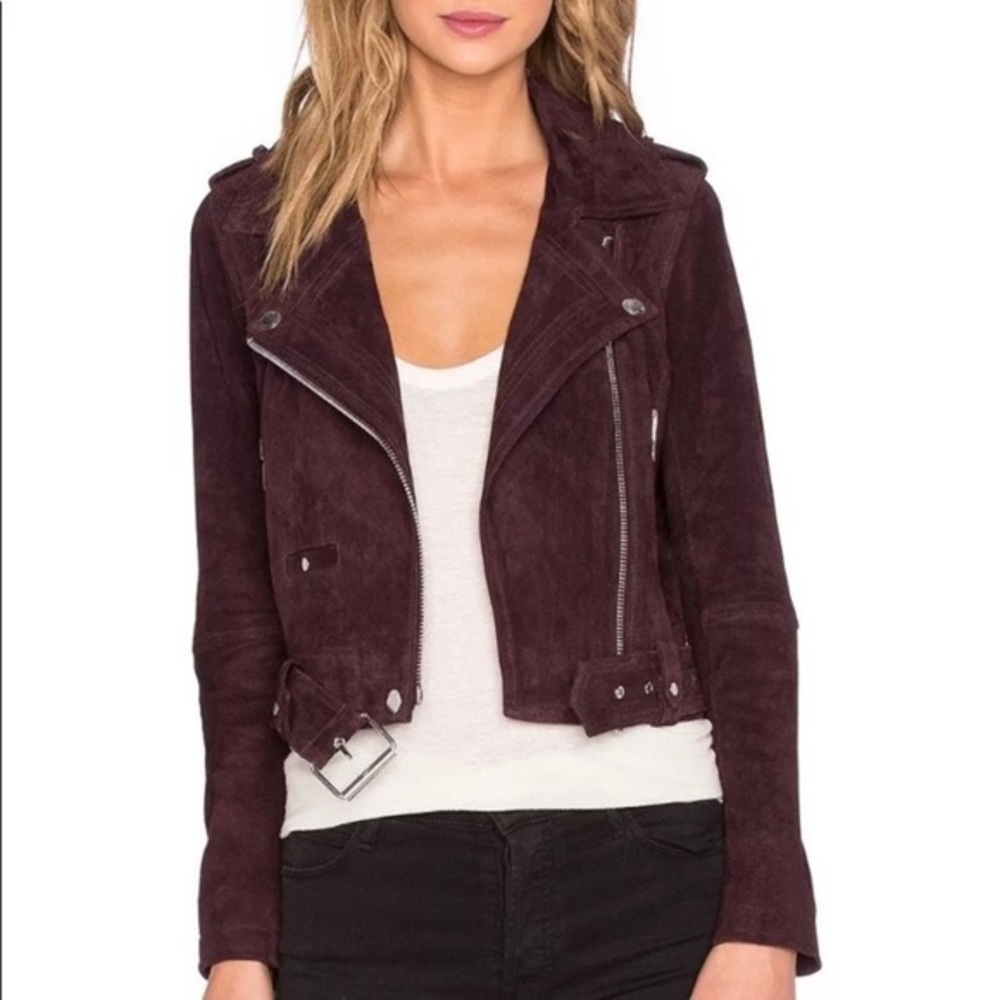 Blank NYC Morning Suede Leather Moto Jacket S